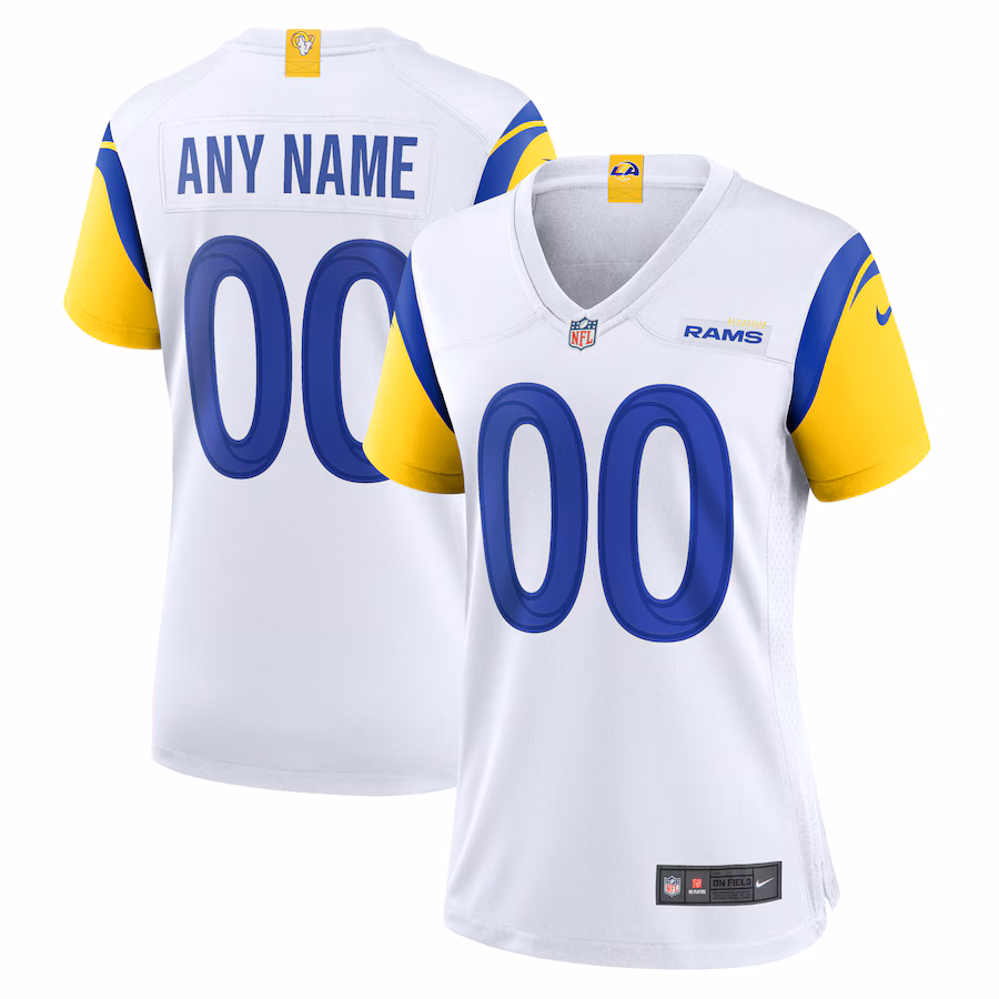 Women's Los Angeles Rams Nike White Alternate Custom Jersey - Puhuasuan