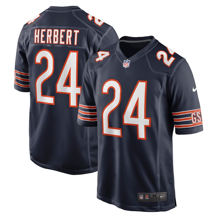 Men's Chicago Bears Khalil Herbert Nike Navy Game Jersey - Puhuasuan