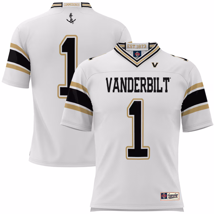 Youth GameDay Greats #1 White Vanderbilt Commodores Football Jersey - Puhuasuan