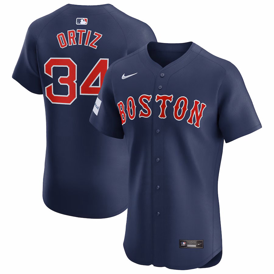 Men's Boston Red Sox David Ortiz Nike Navy Alternate Elite Sponsor Patch Player Jersey - Puhuasuan