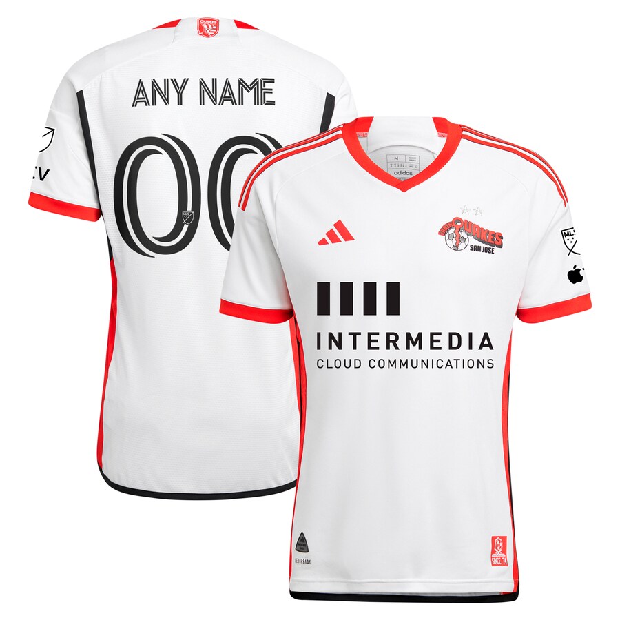 Men's San Jose Earthquakes  adidas White 2024 The 50 Kit Authentic Custom Jersey - Puhuasuan