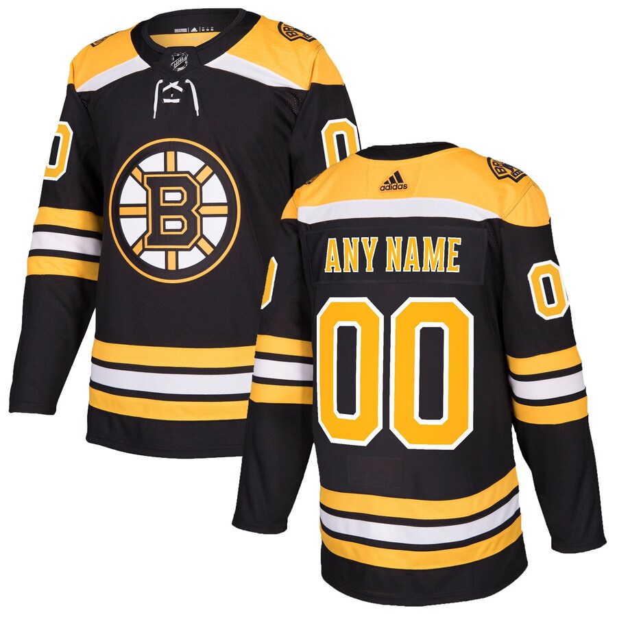 Men's Boston Bruins adidas Black Authentic Custom Jersey - Puhuasuan