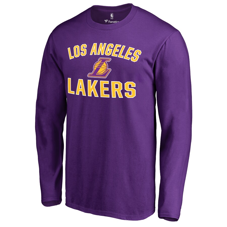 Men's Los Angeles Lakers Purple Victory Arch Long Sleeve T-Shirt - Puhuasuan
