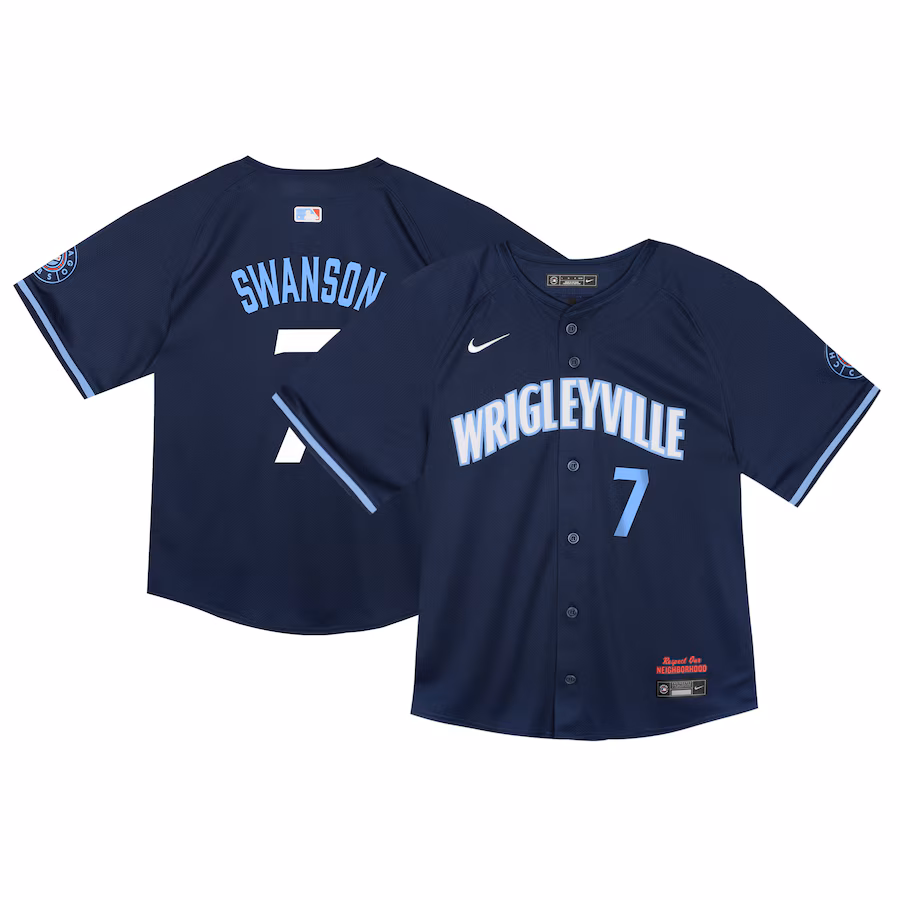 Toddler Chicago Cubs Dansby Swanson Nike Navy City Connect Limited Player Jersey - Puhuasuan