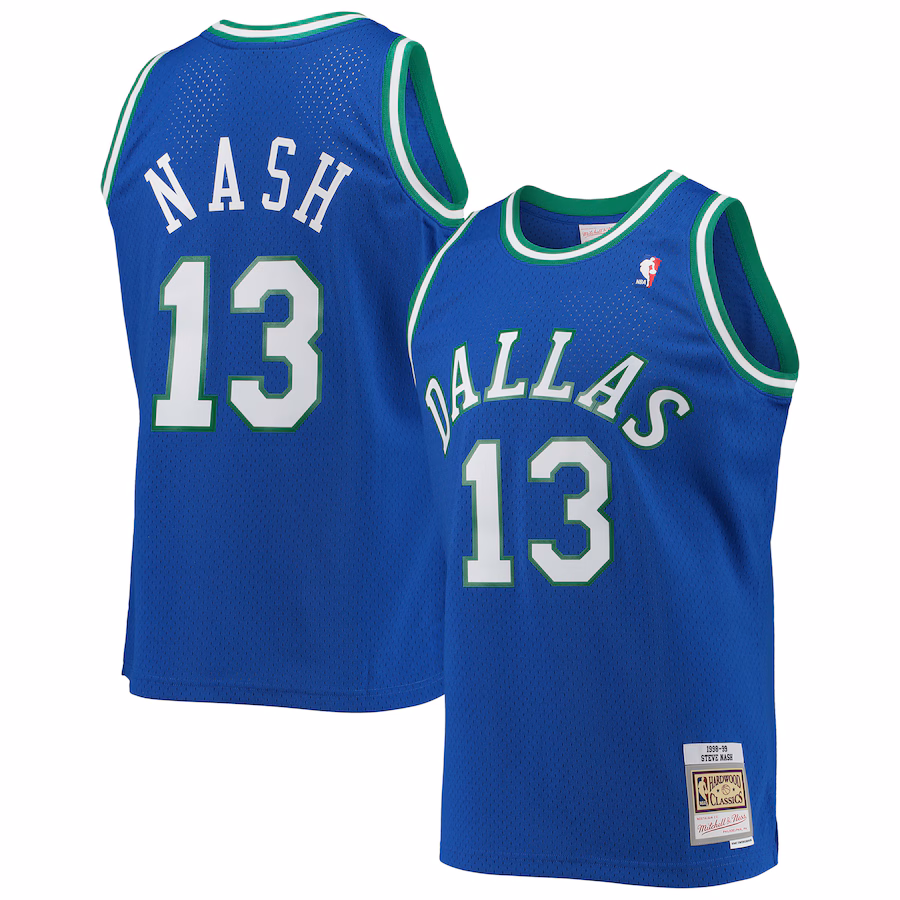 Men's Dallas Mavericks Steve Nash Mitchell & Ness Blue 1998/99 Hardwood Classics Swingman Jersey - Puhuasuan