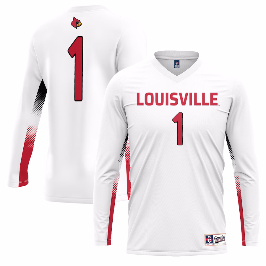 #1 Louisville Cardinals GameDay Greats Youth Lightweight Women's Volleyball Jersey - White - Puhuasuan
