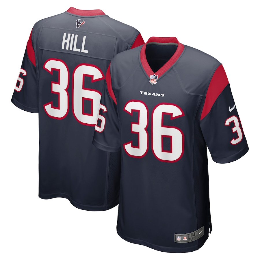 Men's Houston Texans Brandon Hill Nike Navy Team Game Jersey - Puhuasuan