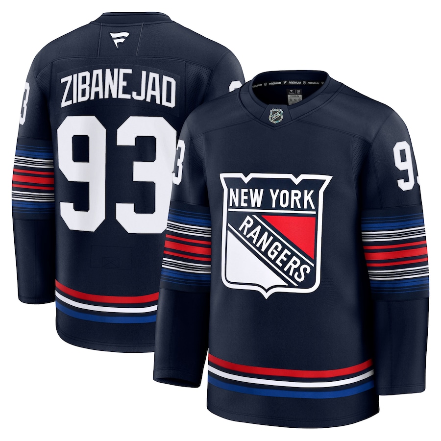 Men's New York Rangers Mika Zibanejad Fanatics Navy Alternate Premium Jersey - Puhuasuan