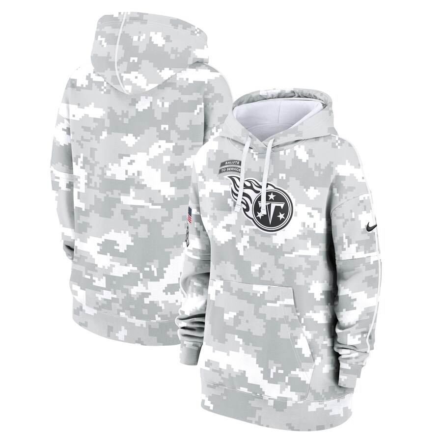 Women's Tennessee Titans Nike Arctic Camo 2024 Salute To Service Club Fleece Pullover Hoodie - Puhuasuan