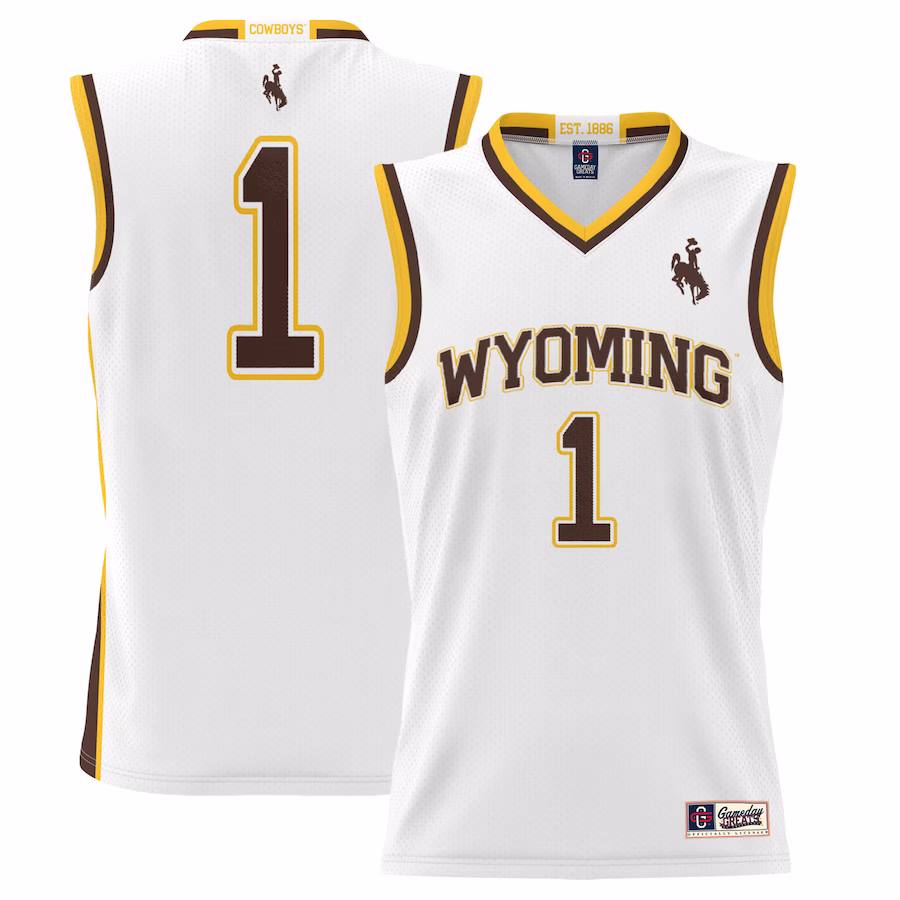#1  Wyoming Cowboys GameDay Greats  Lightweight Basketball Jersey - White - Puhuasuan