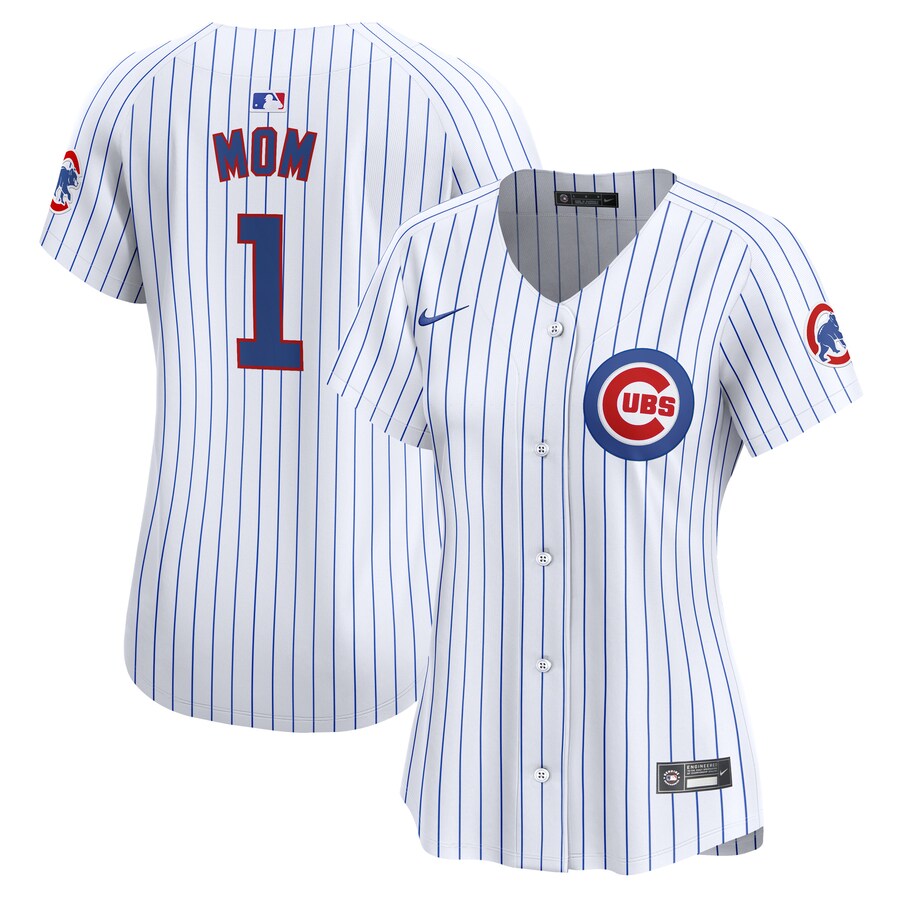 Women's Chicago Cubs Nike White #1 Mom Home Limited Jersey - Puhuasuan