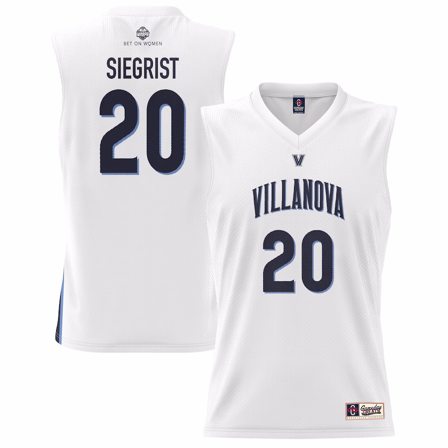 Madison Siegrist Villanova Wildcats GameDay Greats Unisex Lightweight Basketball Alumni Jersey - White - Puhuasuan