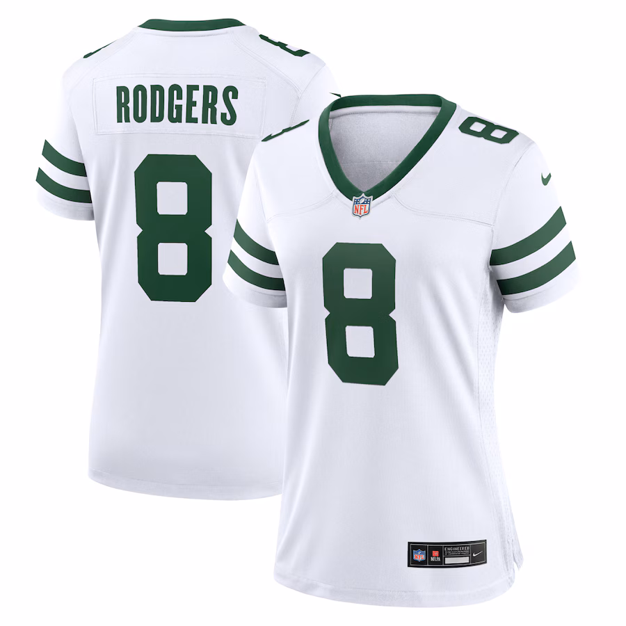 Women's New York Jets Aaron Rodgers Nike Legacy White Game Jersey - Puhuasuan