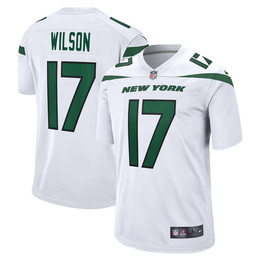 Men's New York Jets Garrett Wilson Nike White Game Player Jersey - Puhuasuan