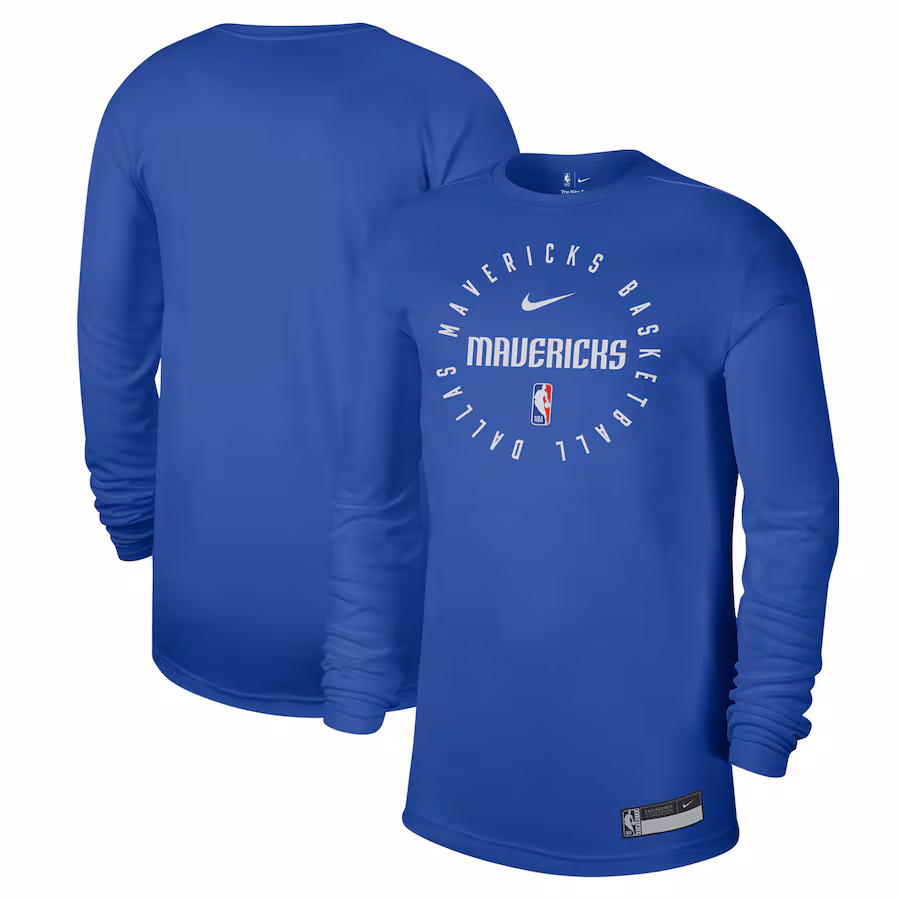 Men's Dallas Mavericks Nike Blue 2024/25 Legend On-Court Practice Long Sleeve T-Shirt - Puhuasuan