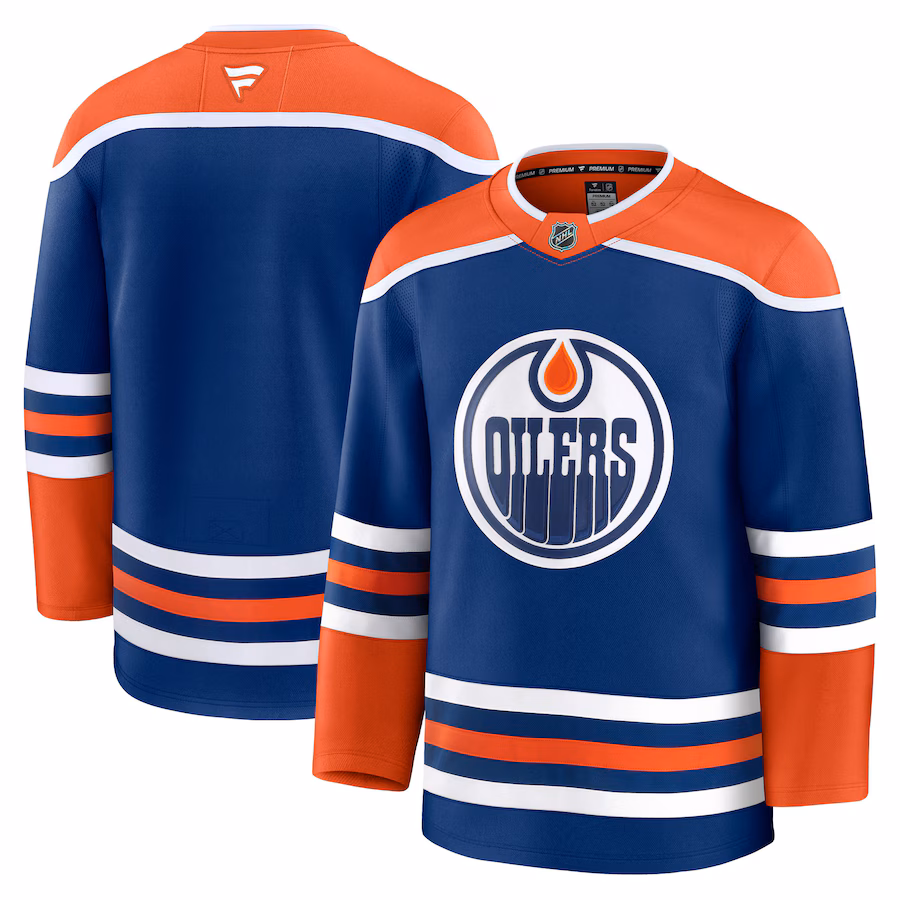 Men's Edmonton Oilers Fanatics Royal Home Premium Jersey - Puhuasuan