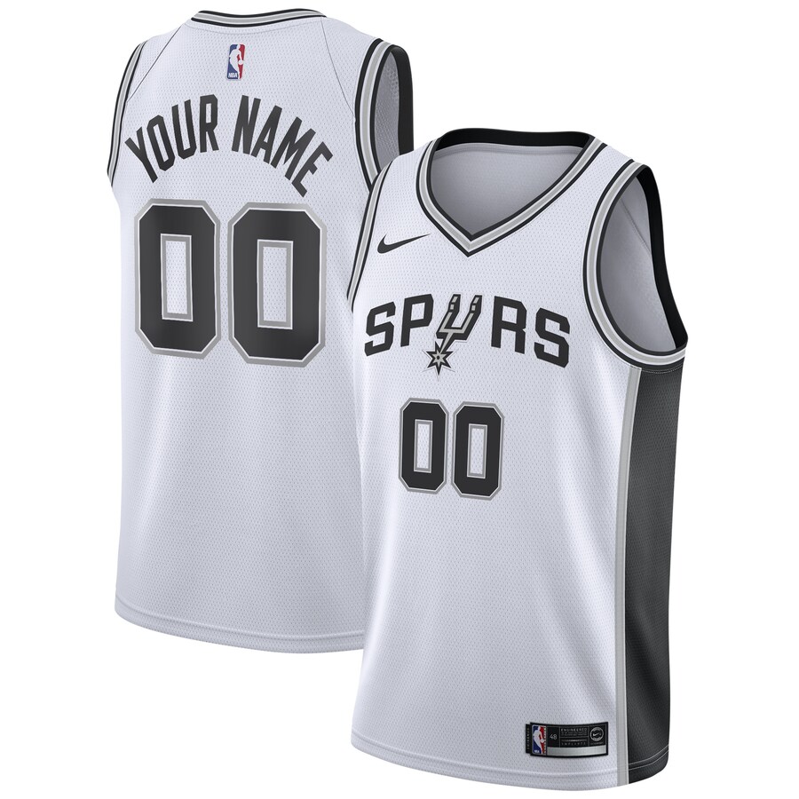 Men's San Antonio Spurs Nike White Custom Swingman Jersey - Association Edition - Puhuasuan