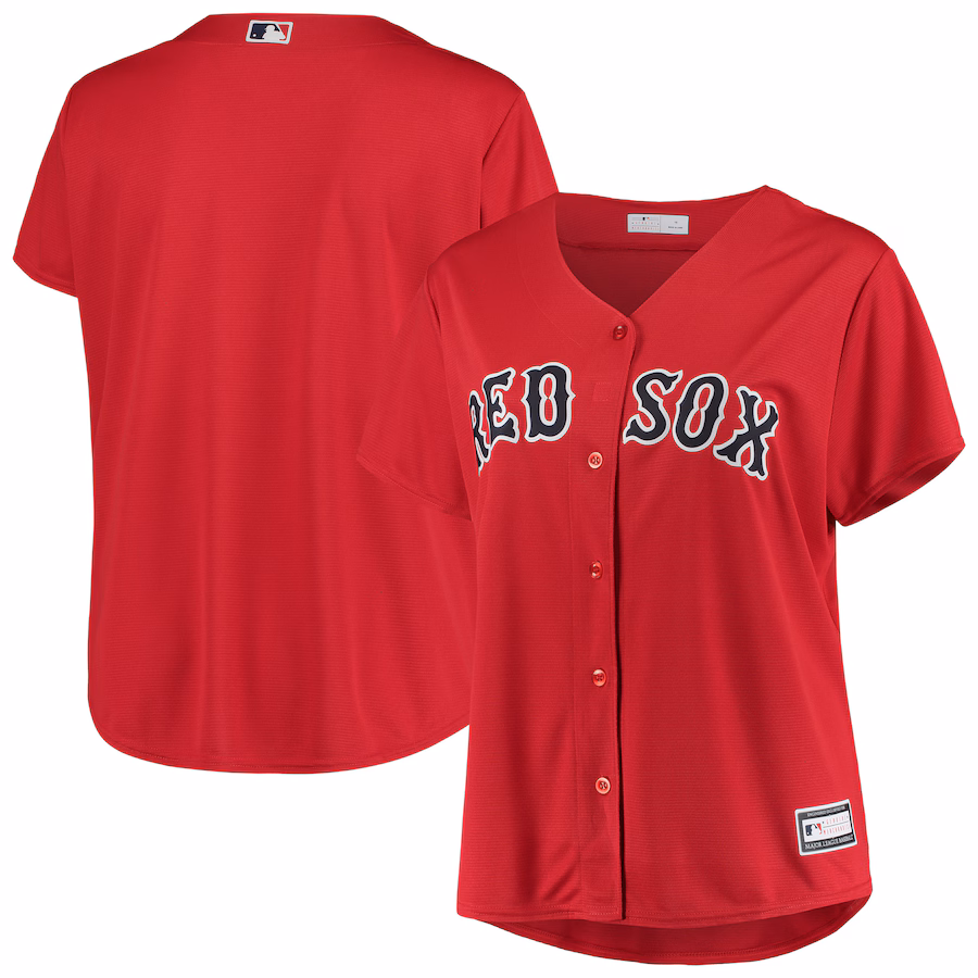 Women's Boston Red Sox Red Plus Size Alternate Replica Team Jersey - Puhuasuan