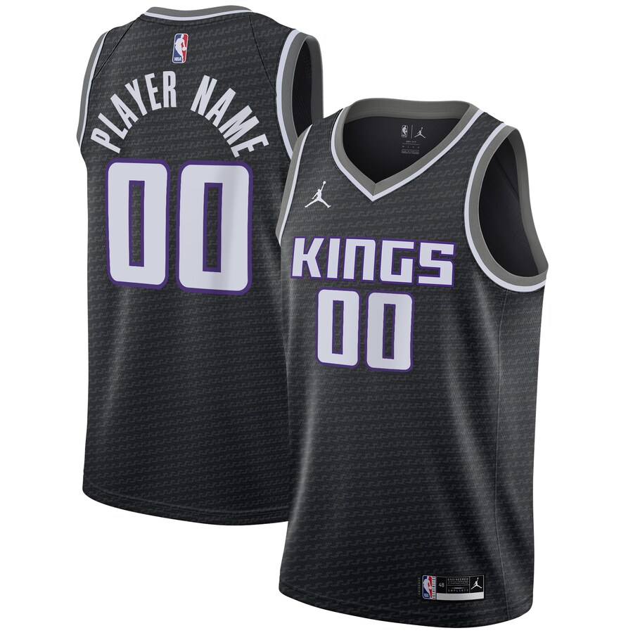 Men's Sacramento Kings Jordan Brand Black Swingman Custom Jersey - Statement Edition - Puhuasuan