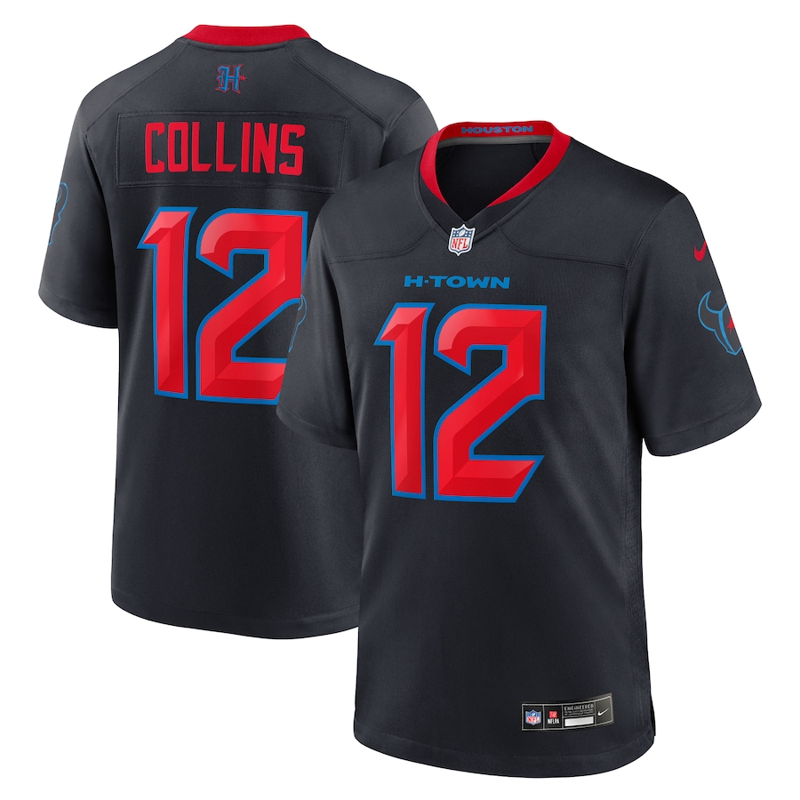 Men's Houston Texans Nico Collins Nike  Navy 2nd Alternate Game Jersey - Puhuasuan
