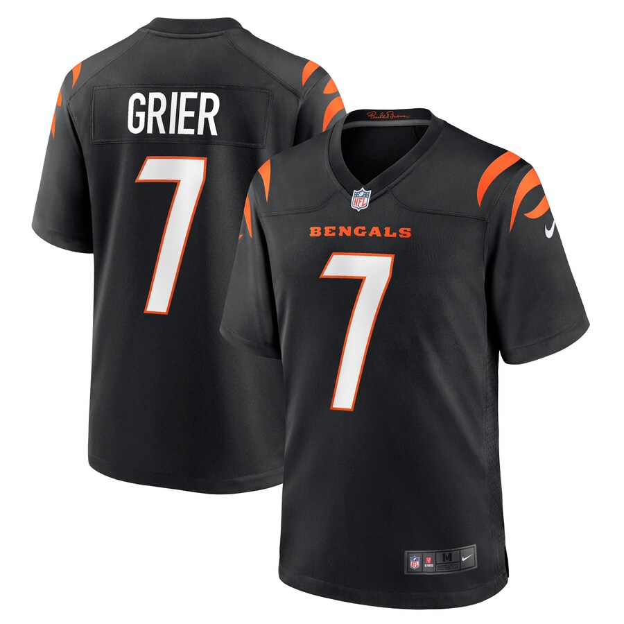 Men's Cincinnati Bengals Will Grier Nike  Black Team Game Jersey - Puhuasuan