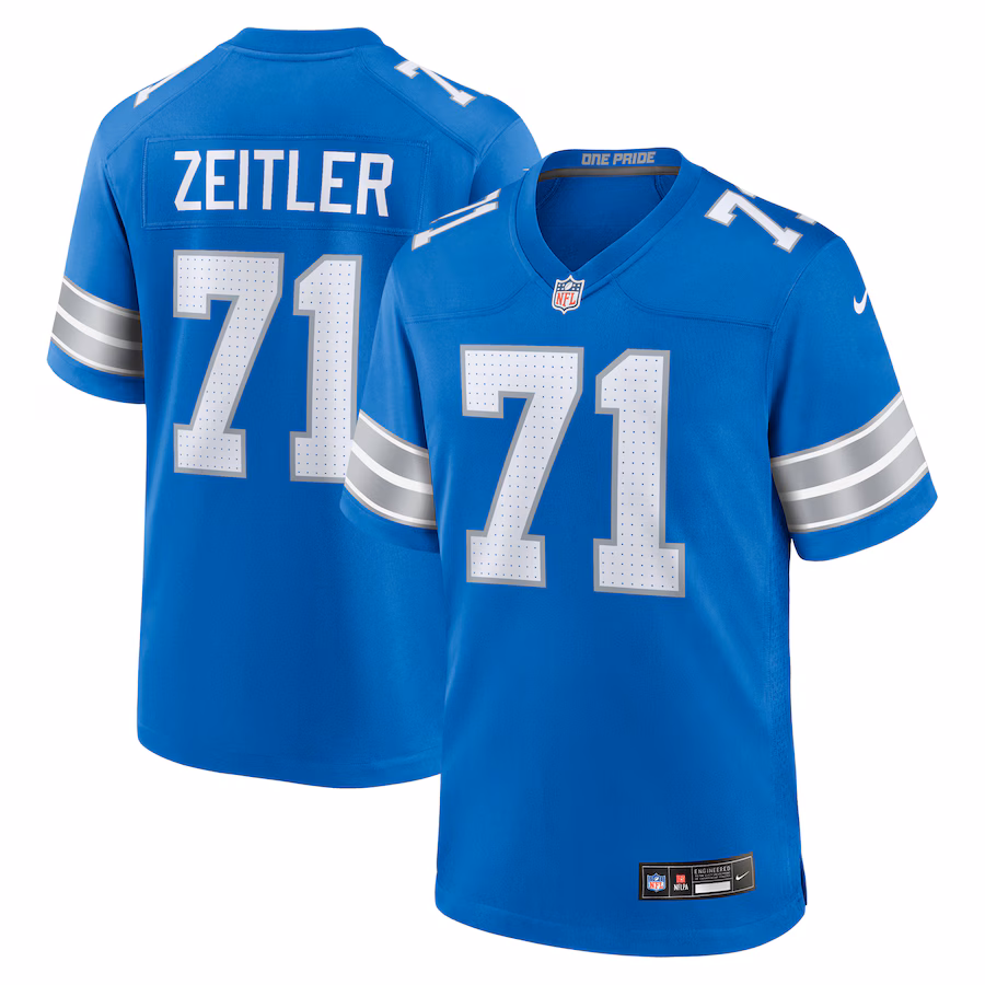 Men's Detroit Lions Kevin Zeitler Nike  Blue Game Jersey - Puhuasuan