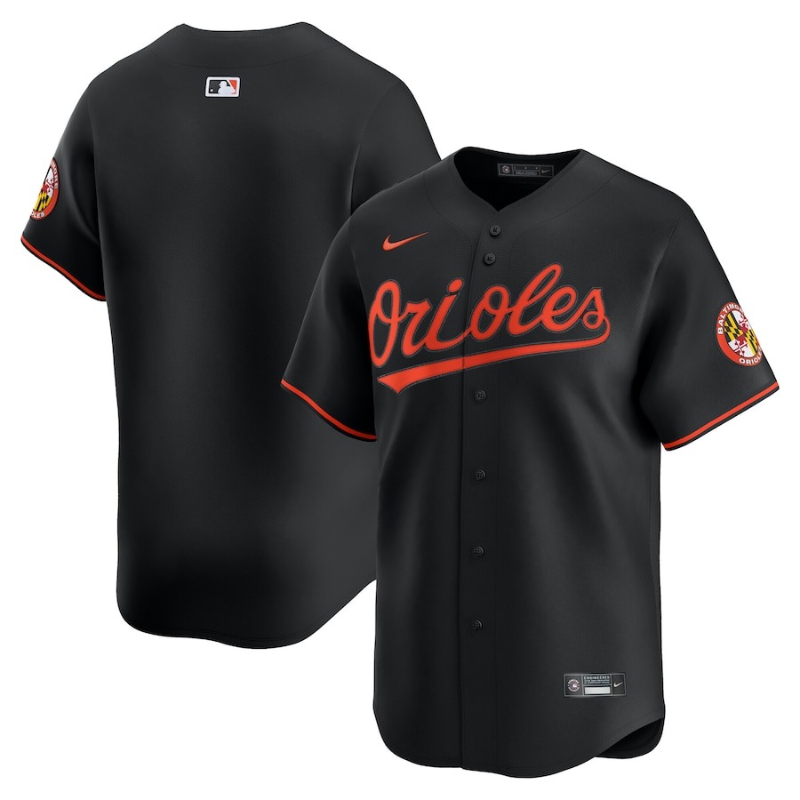 Men's Baltimore Orioles  Nike Black  Alternate Limited Custom Jersey - Puhuasuan