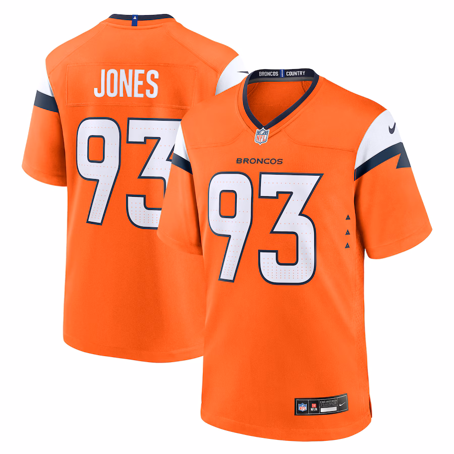 Men's Denver Broncos D.J. Jones Nike Orange Team Game Jersey - Puhuasuan