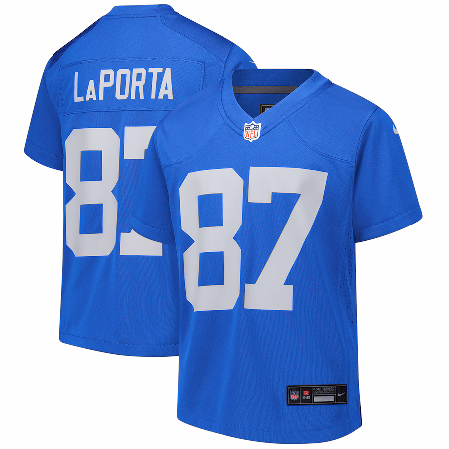 Youth Detroit Lions Sam LaPorta Nike  Blue Alternate Game Jersey - Puhuasuan