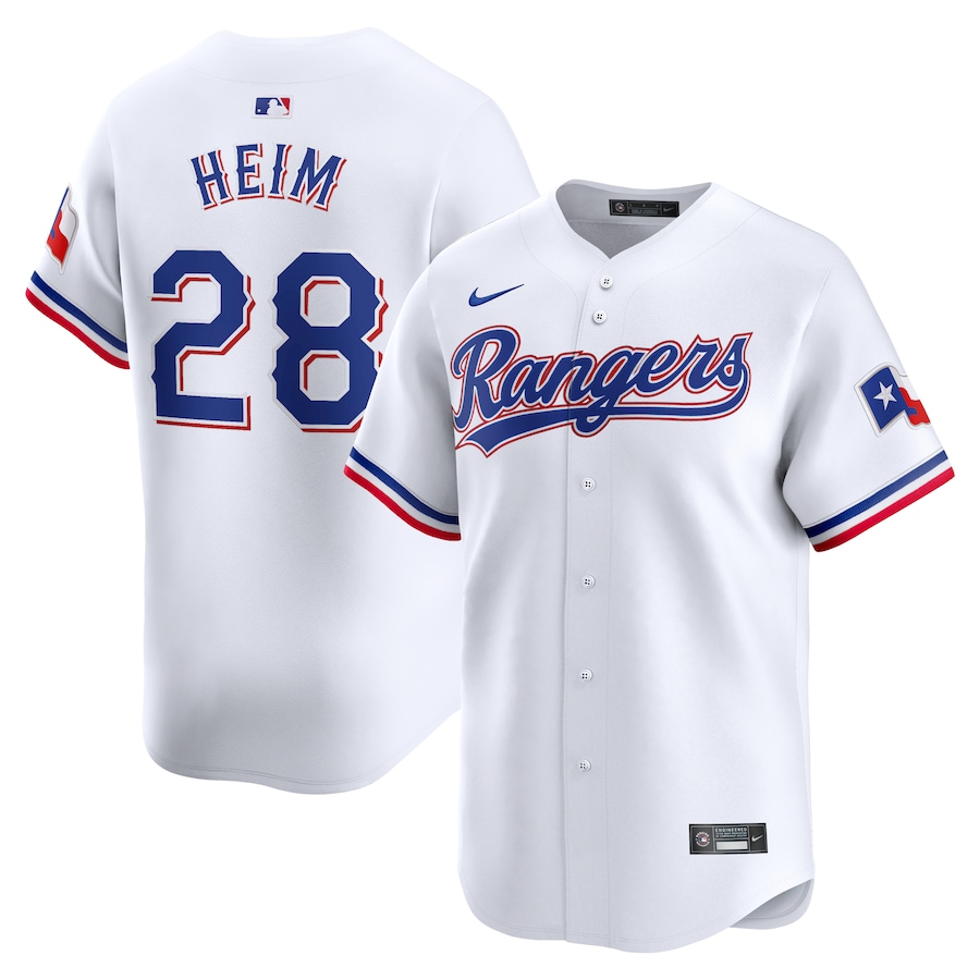 Men's Texas Rangers Jonah Heim Nike White Home Limited Player Jersey - Puhuasuan