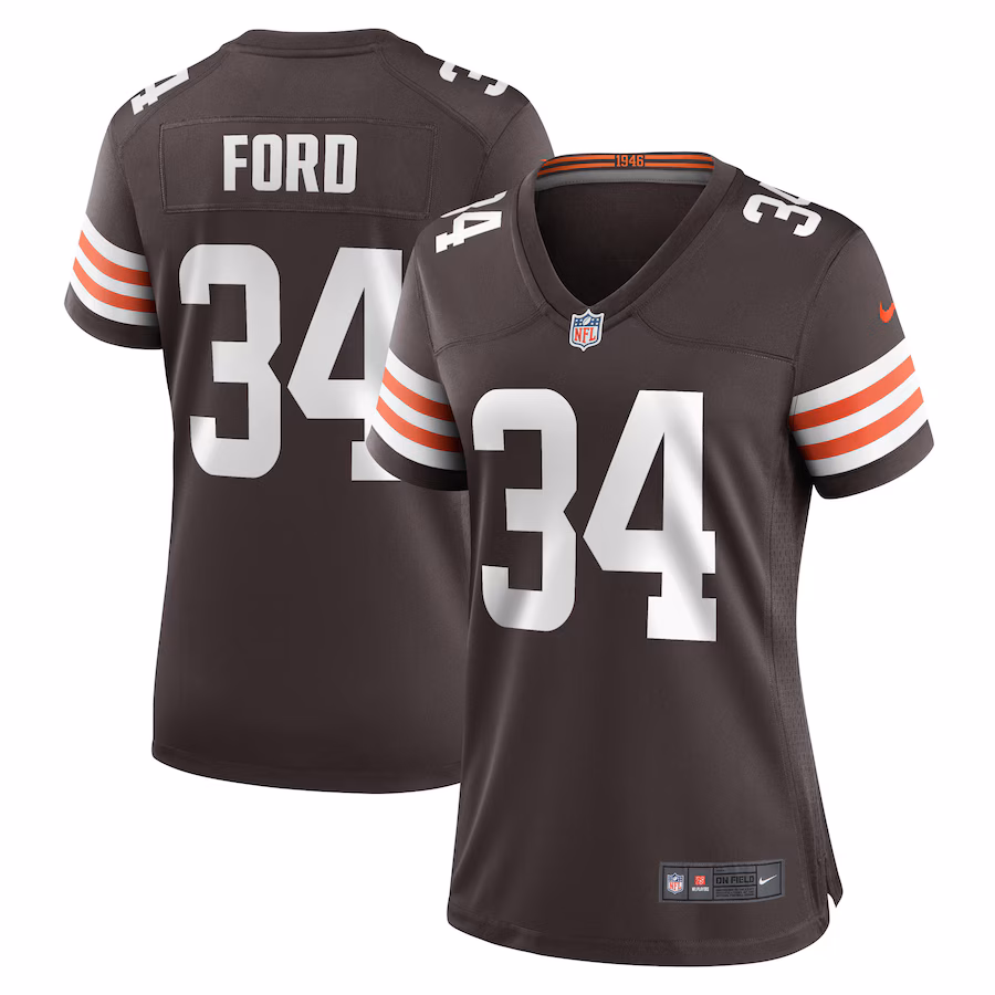 Women's Cleveland Browns Jerome Ford Nike Brown Game Player Jersey - Puhuasuan