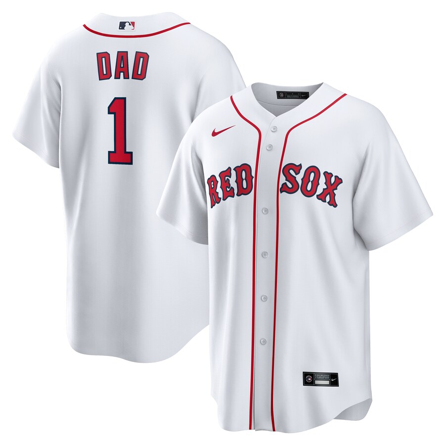 Men's Boston Red Sox Nike White #1 Dad Home Replica Jersey - Puhuasuan