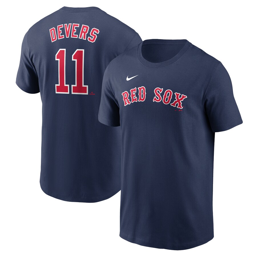 Men's Boston Red Sox Rafael Devers Nike Navy Fuse Name & Number T-Shirt - Puhuasuan