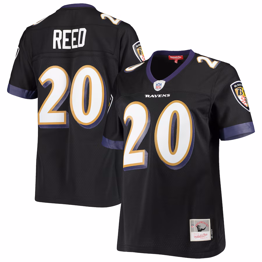 Women's Baltimore Ravens Ed Reed Mitchell & Ness Black Legacy Replica Team Jersey - Puhuasuan