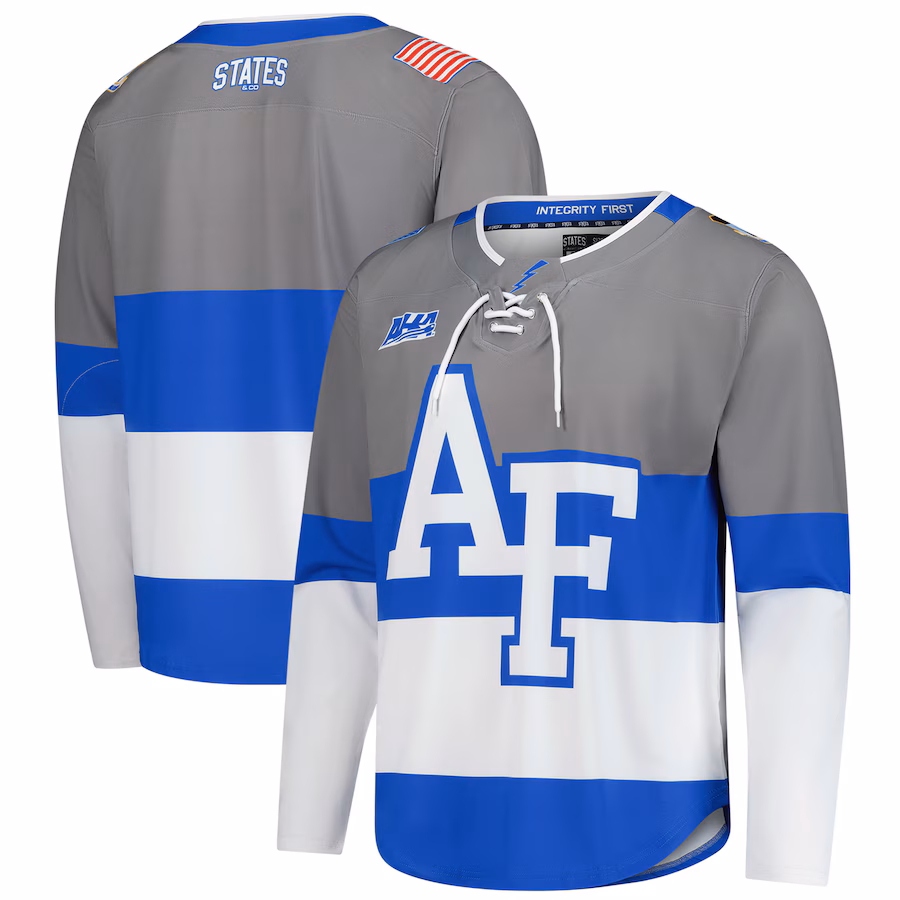 Men's Gray Air Force Falcons Replica Hockey Jersey - Puhuasuan