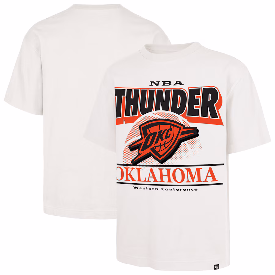 Men's Oklahoma City Thunder  '47 White City Edition Shifty Foundation T-Shirt - Puhuasuan