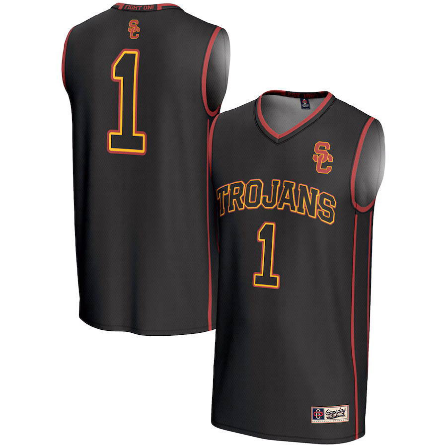 Youth GameDay Greats #1 Black USC Trojans Lightweight Basketball Jersey - Puhuasuan