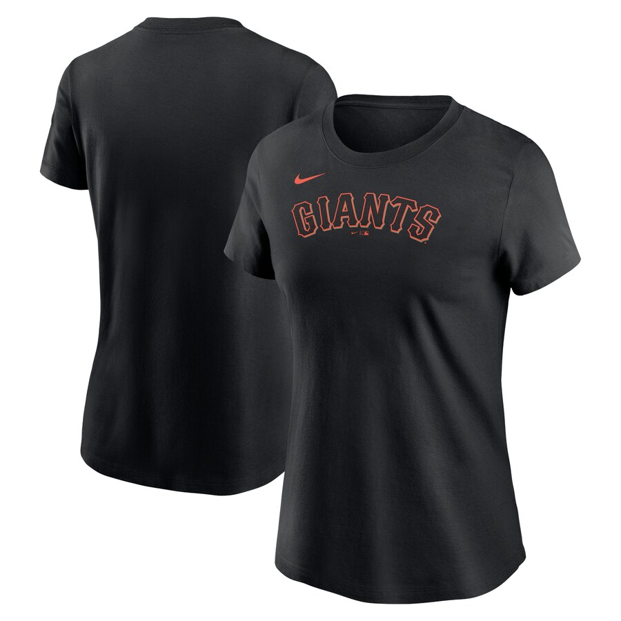 Women's San Francisco Giants Nike Black Fuse Wordmark T-Shirt - Puhuasuan