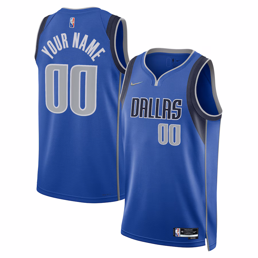 Men's Dallas Mavericks Nike Blue 2021/22 Diamond Swingman Custom Jersey - Icon Edition - Puhuasuan