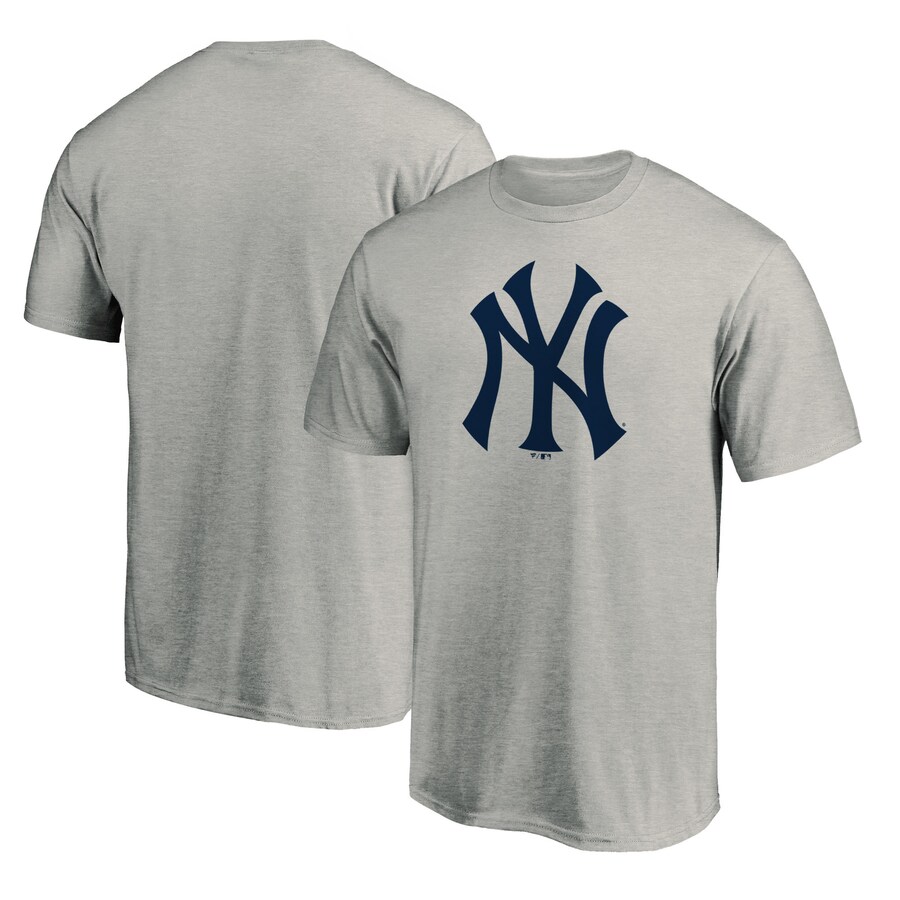 Men's New York Yankees Ash Secondary Color Primary Logo 2 T-Shirt - Puhuasuan