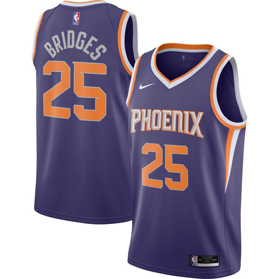 Phoenix Suns Mikal Bridges Nike Purple 2020/21 Swingman Player Jersey - Icon Edition - Puhuasuan