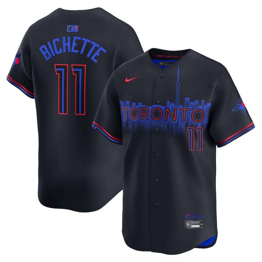 Men's Toronto Blue Jays Bo Bichette Nike Black 2024 City Connect Limited Player Jersey - Puhuasuan