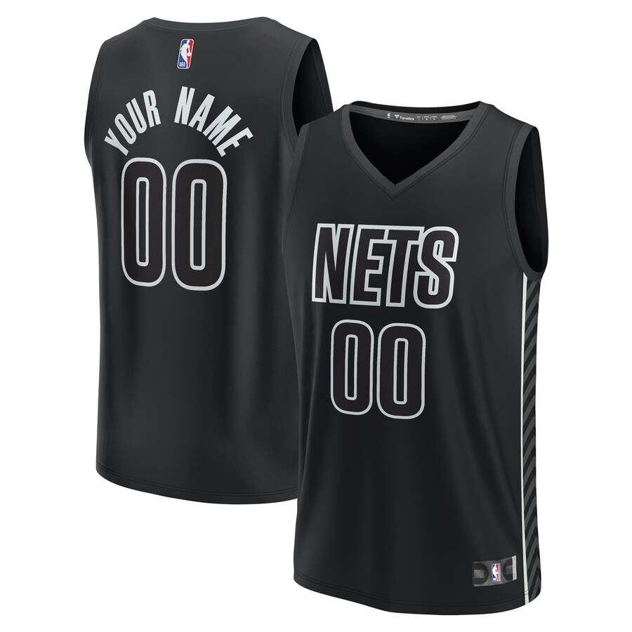 Men's Brooklyn Nets Fanatics Black Custom Fast Break Jersey - Statement Edition - Puhuasuan