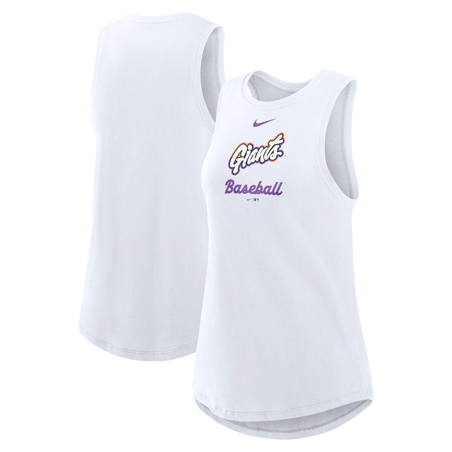Women's San Francisco Giants Nike White 2025 City Connect Tri-Code High Neck Performance Tank Top - Puhuasuan