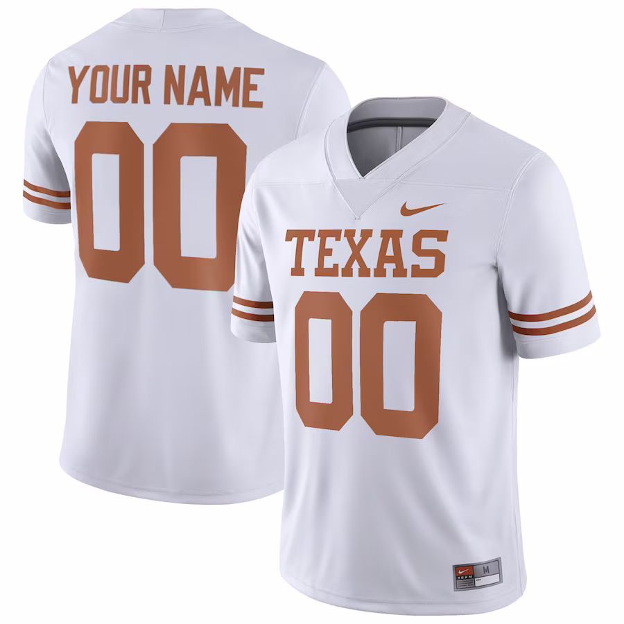 Texas Longhorns Nike Football Custom Game Jersey - White - Puhuasuan