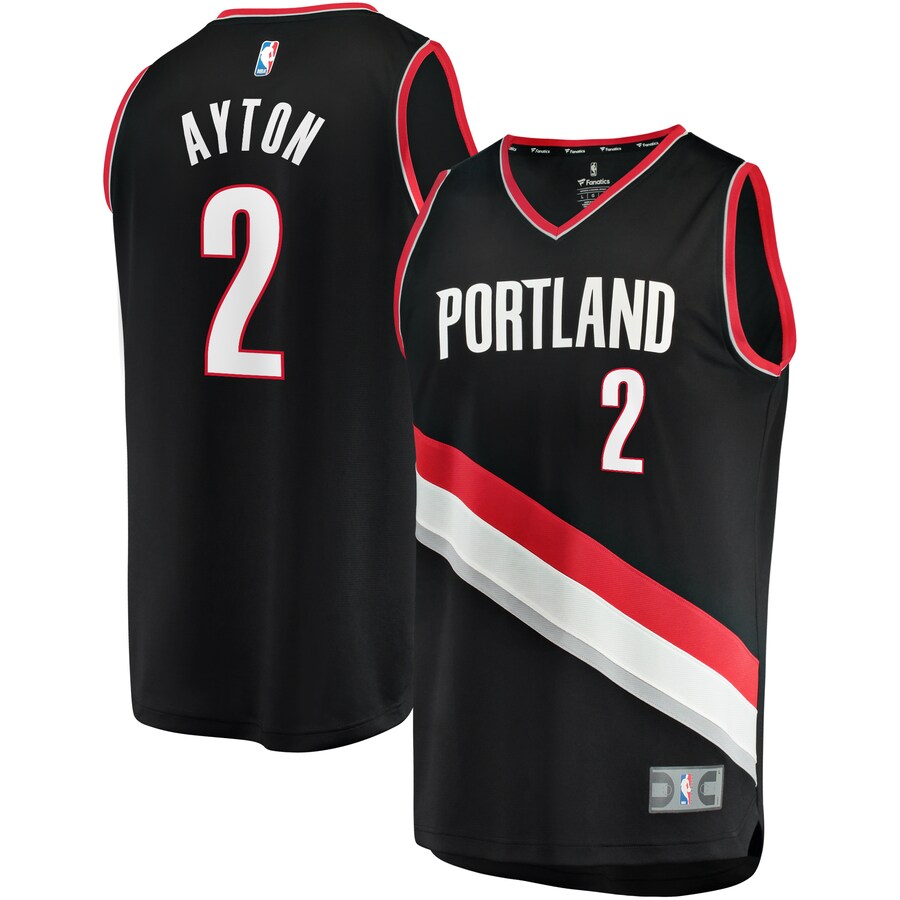 Men's Portland Trail Blazers Deandre Ayton Fanatics Black Fast Break Player Jersey - Icon Edition - Puhuasuan