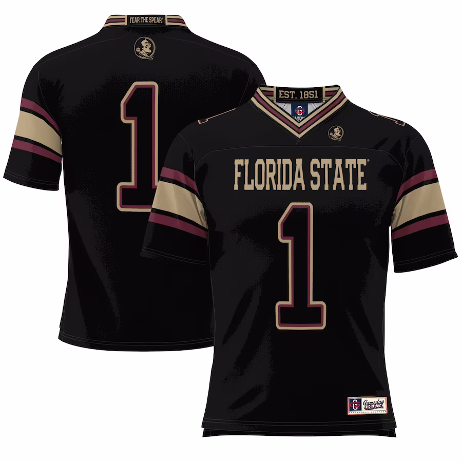 #1 Florida State Seminoles GameDay Greats Endzone Football Jersey - Black - Puhuasuan