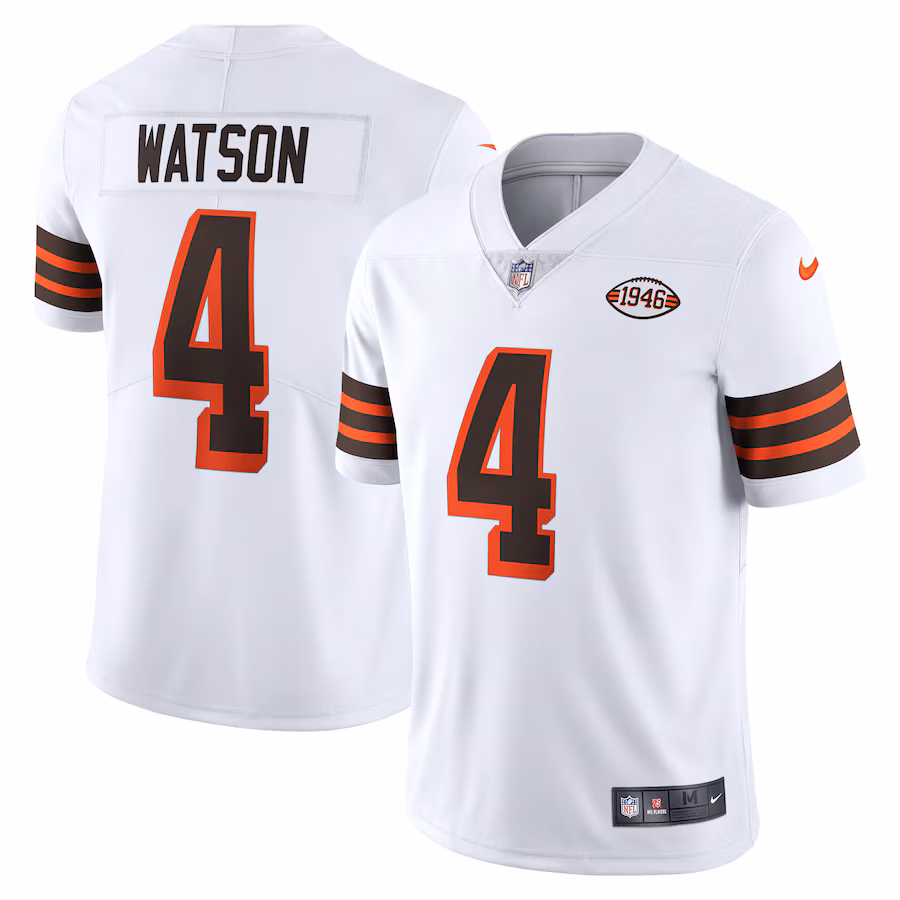 Men's Cleveland Browns Deshaun Watson Nike White 2021 Alternate Vapor Limited Jersey - Puhuasuan
