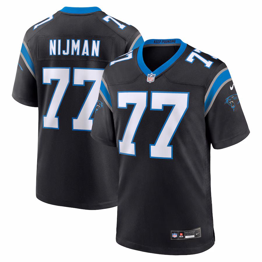 Men's Carolina Panthers Yosh Nijman Nike Black Game Jersey - Puhuasuan