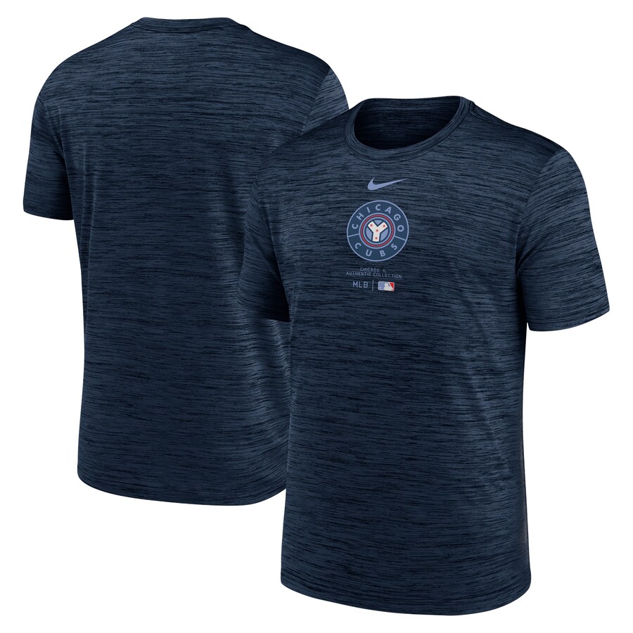 Men's Chicago Cubs Nike Navy City Connect Authentic Collection Practice Velocity Performance T-Shirt - Puhuasuan